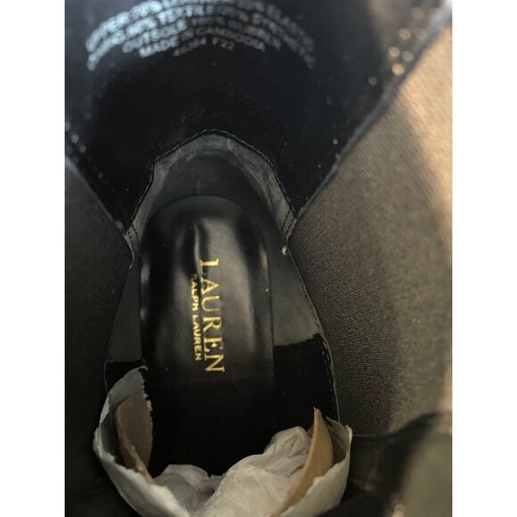 Ralph Lauren Corinne Bootie Fashion Booties Metallic Black/Gold Women SZ 8.5 NEW - Picture 9 of 11